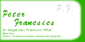 peter francsics business card